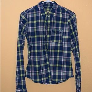Hollister button up plaid shirt